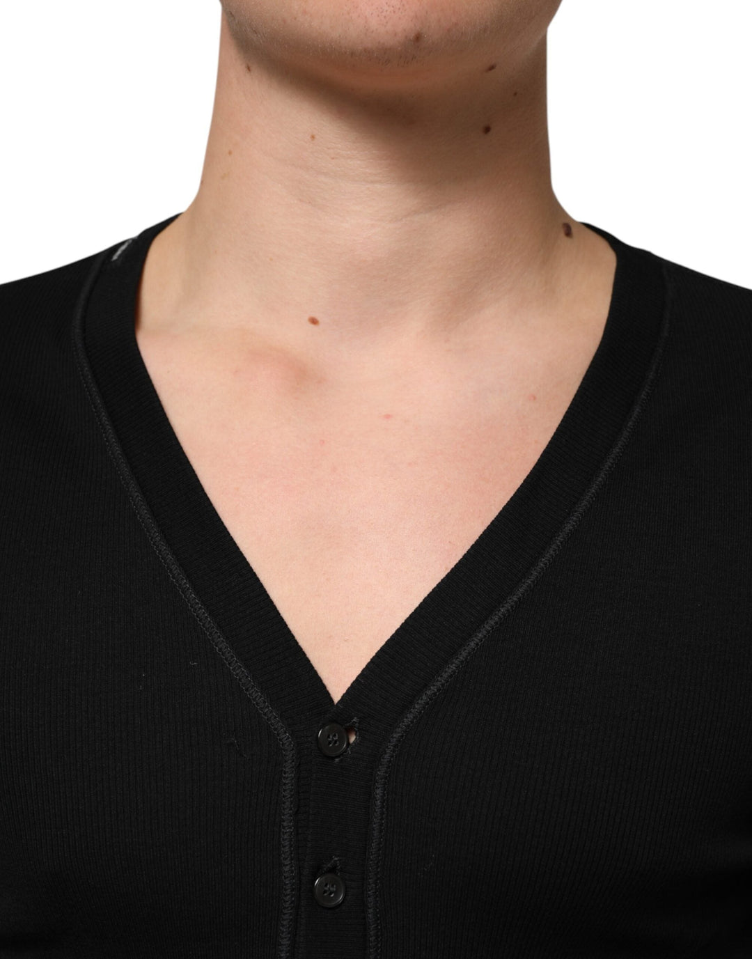 Men’s Dolce &amp; Gabbana Black Cotton Button Up Men Cardigan Sweater