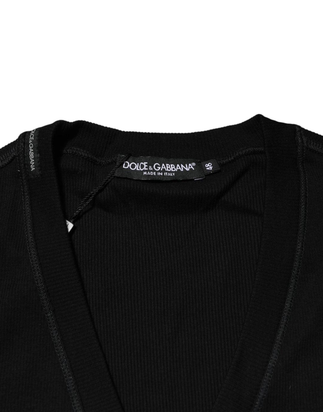 Men’s Dolce &amp; Gabbana Black Cotton Button Up Men Cardigan Sweater