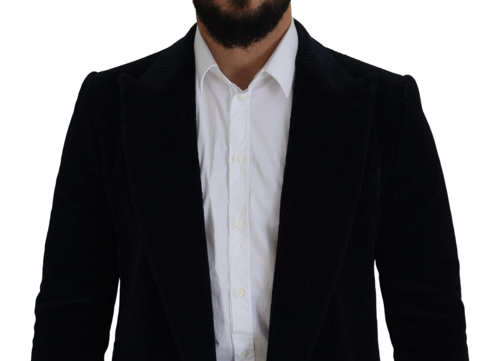 Men’s Dolce & Gabbana Black Cotton Cardigan Long Coat Men Jacket