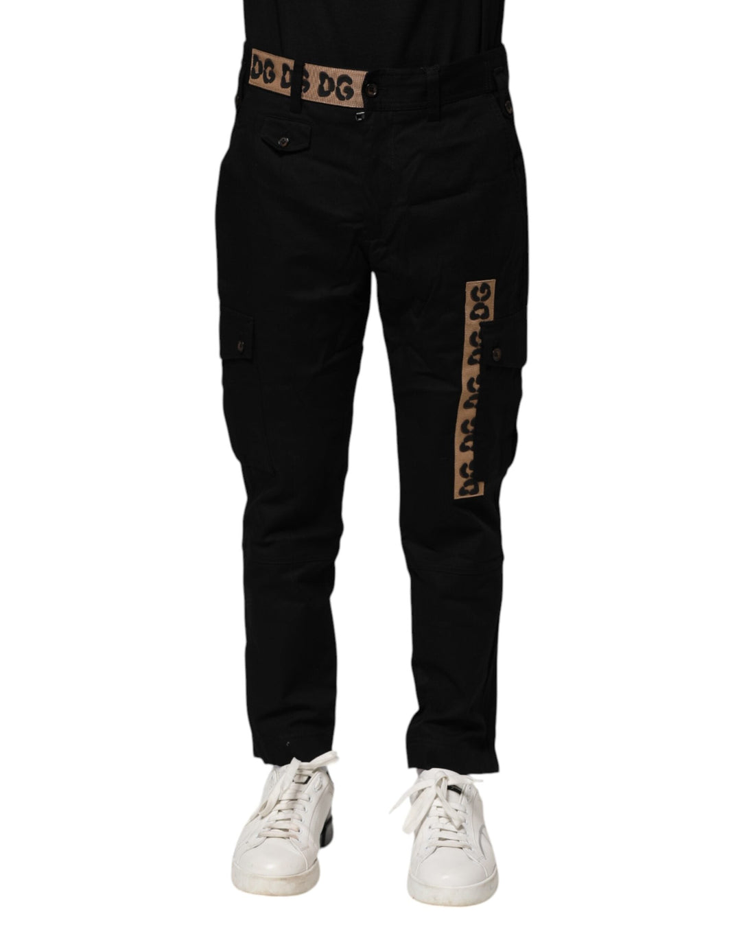 Men’s Dolce &amp; Gabbana Black Cotton Cargo Casual Pants