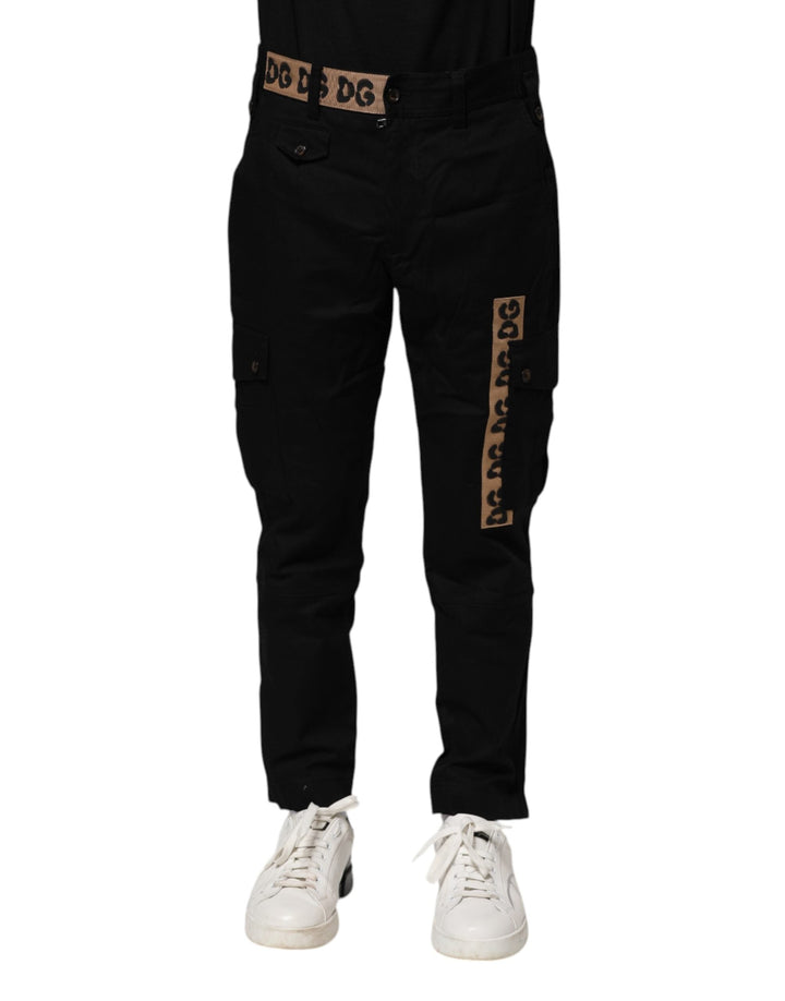 Men’s Dolce &amp; Gabbana Black Cotton Cargo Casual Pants