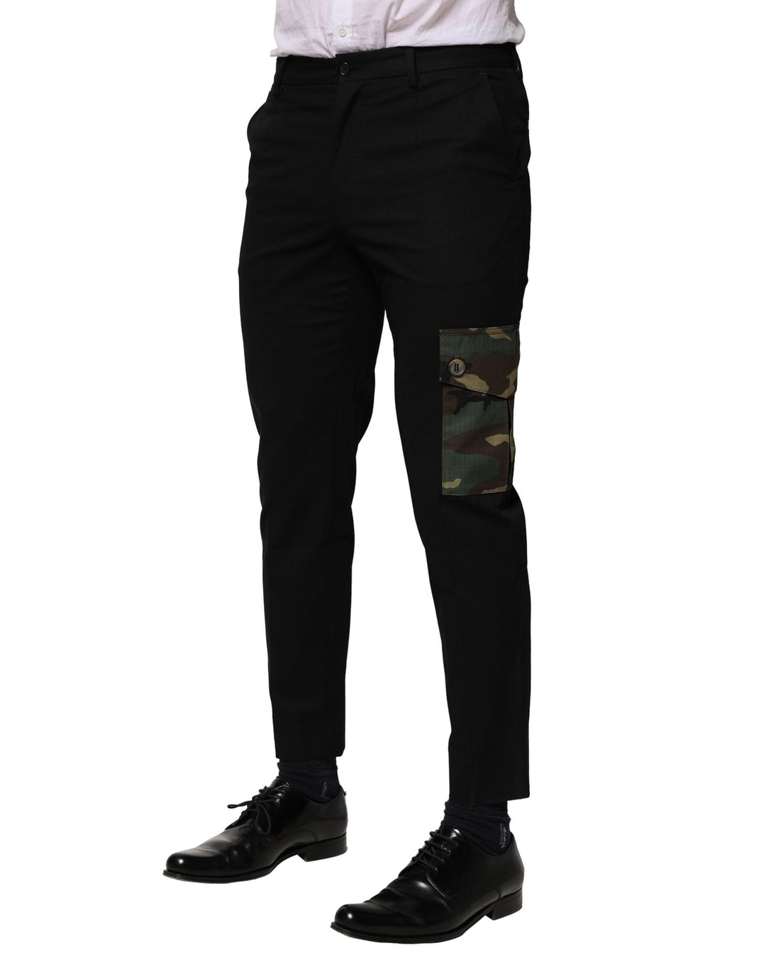 Men’s Dolce &amp; Gabbana Black Cotton Cargo Dress Men Pants