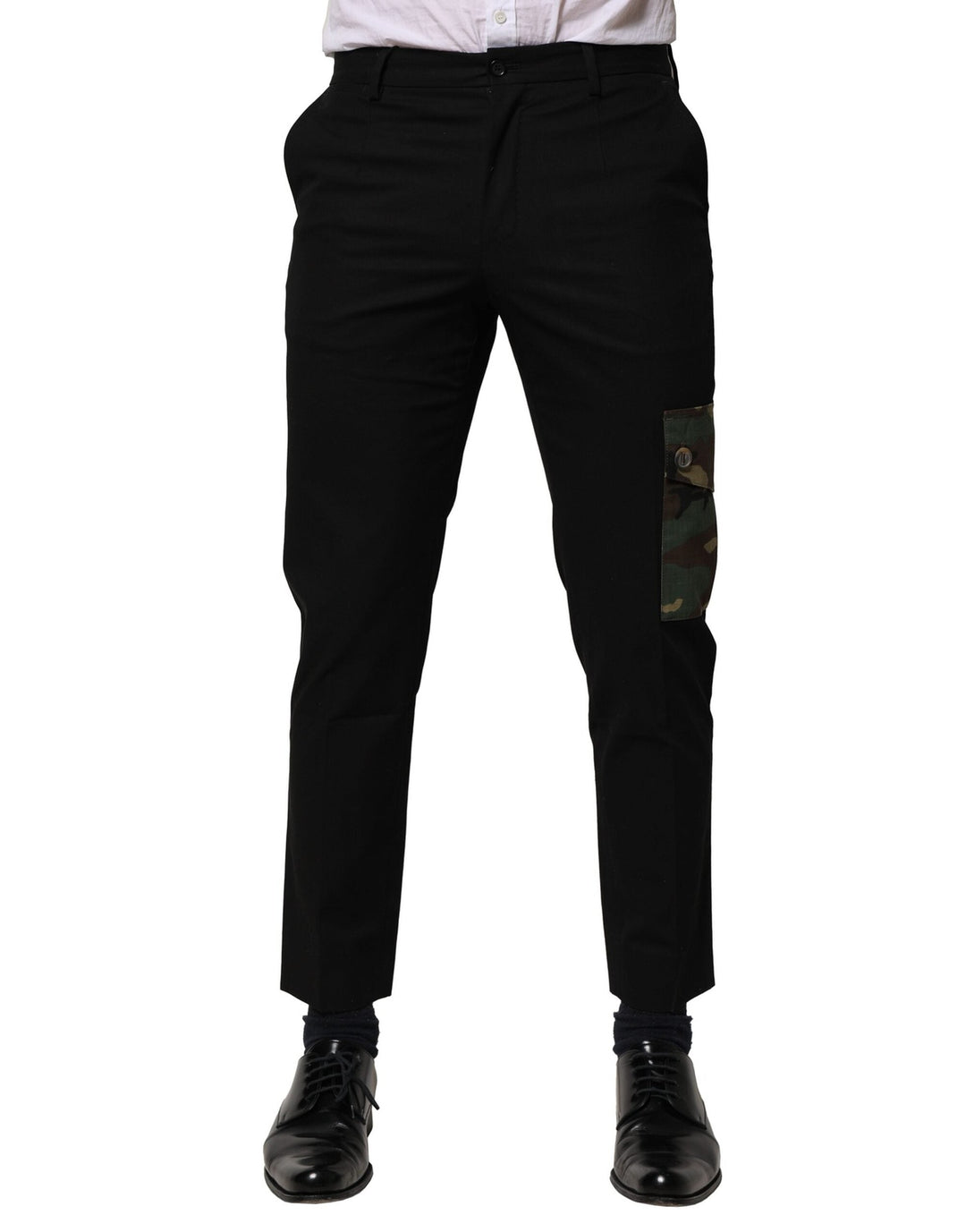 Men’s Dolce &amp; Gabbana Black Cotton Cargo Dress Men Pants