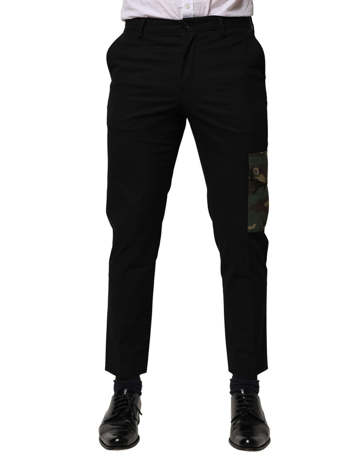 Men’s Dolce &amp; Gabbana Black Cotton Cargo Dress Men Pants