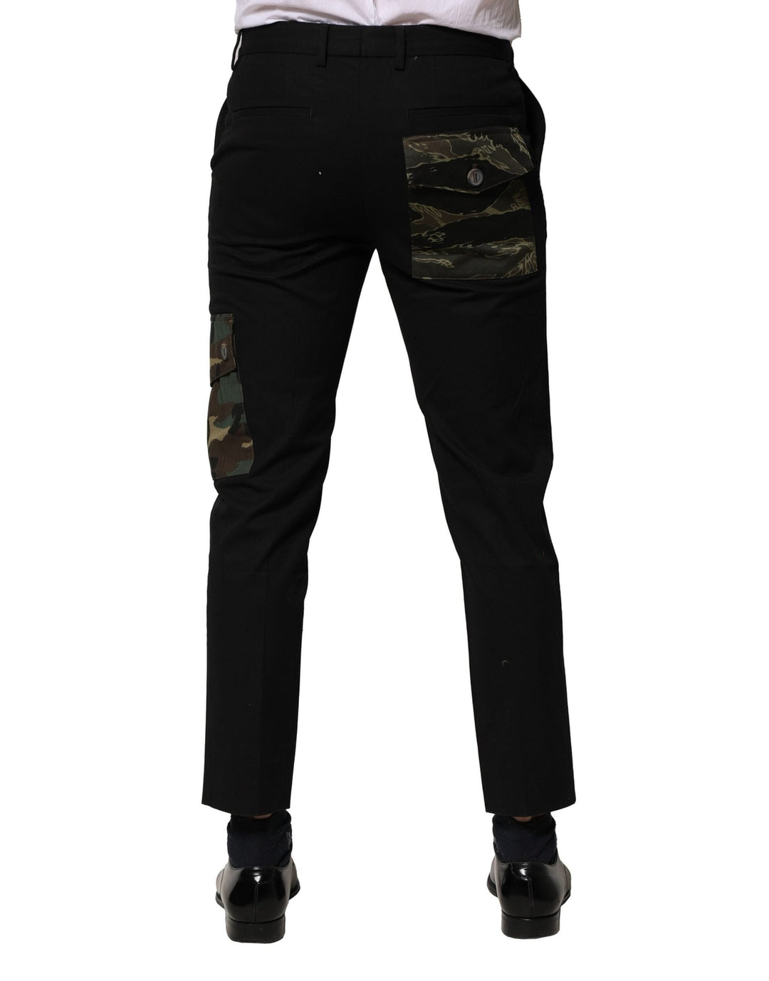 Men’s Dolce &amp; Gabbana Black Cotton Cargo Dress Men Pants