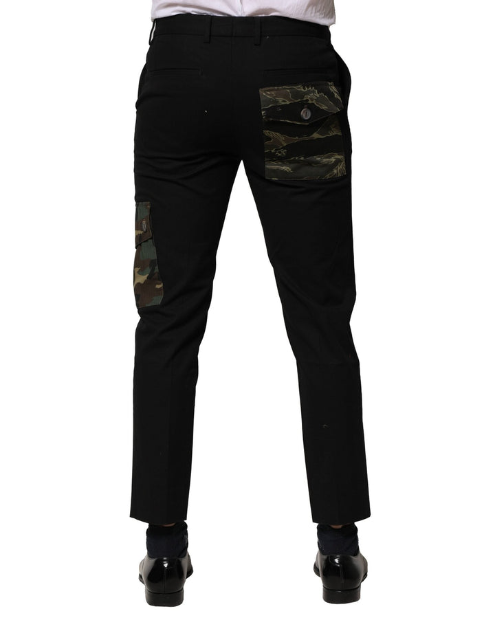 Men’s Dolce &amp; Gabbana Black Cotton Cargo Dress Men Pants