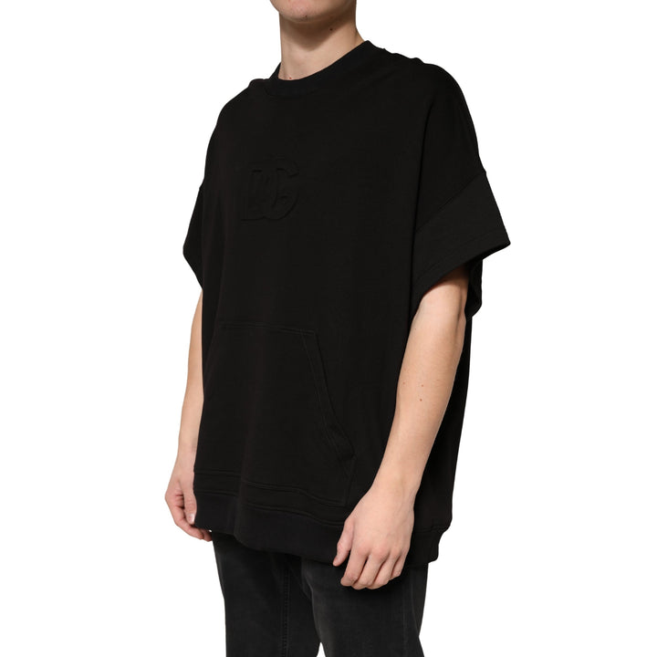 Dolce &amp; Gabbana Black Cotton Crewneck Short Sleeve T-shirt