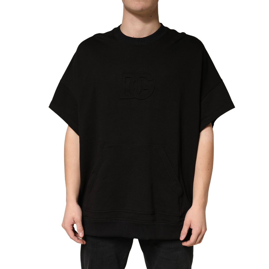 Dolce &amp; Gabbana Black Cotton Crewneck Short Sleeve T-shirt