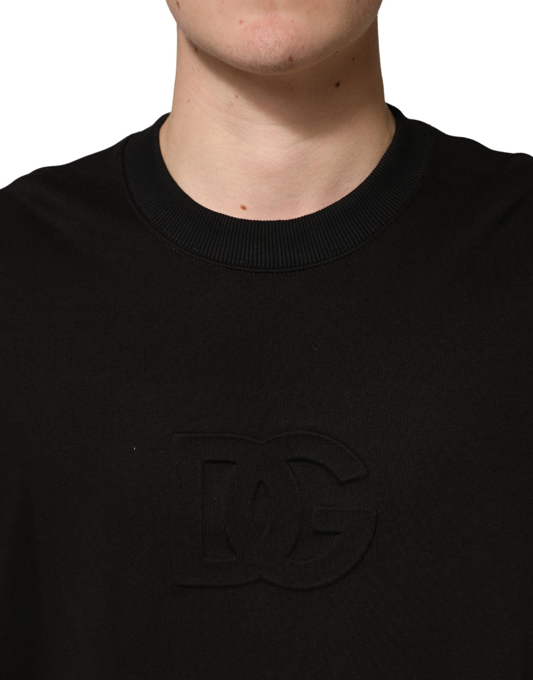 Dolce &amp; Gabbana Black Cotton Crewneck Short Sleeve T-shirt