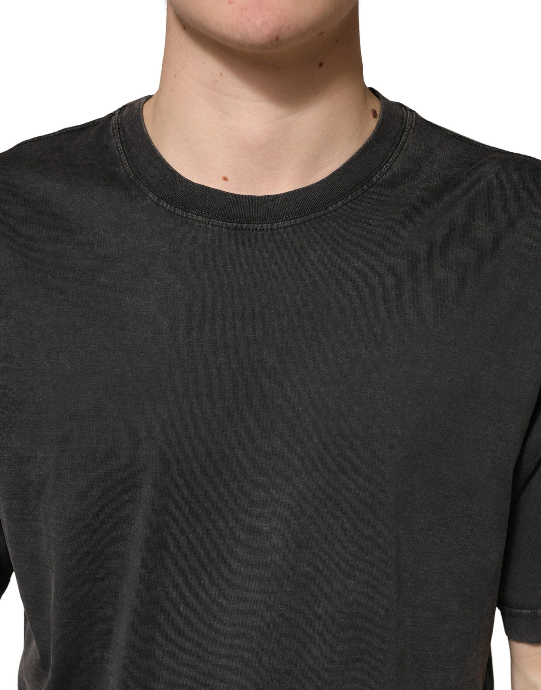 Dolce &amp; Gabbana Black Cotton Crewneck Short Sleeve T-shirt