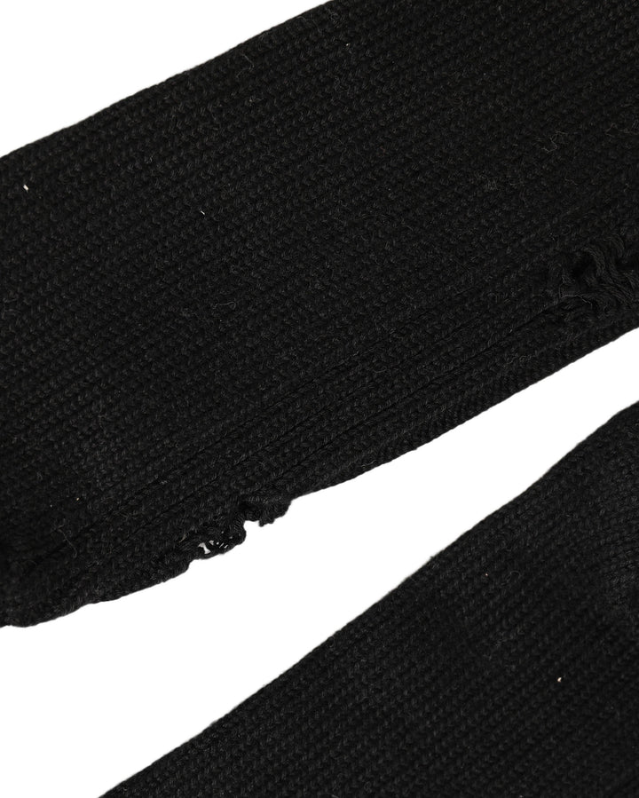 Dolce &amp; Gabbana Black Cotton Distressed Mid Calf Accessory Socks