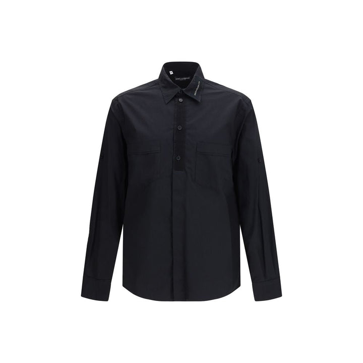 Dolce &amp; Gabbana Black Cotton Dress Shirt