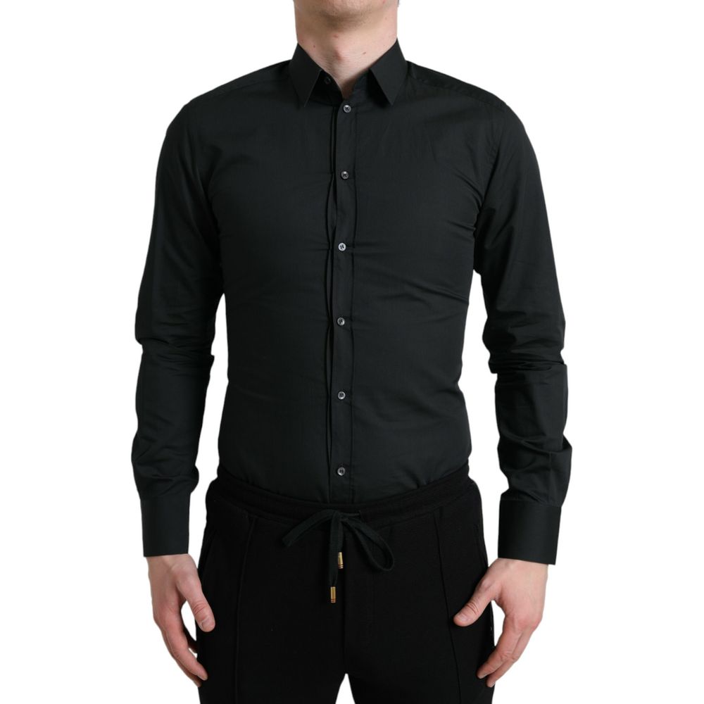 Men’s Dolce &amp; Gabbana Black Cotton Dress Shirt