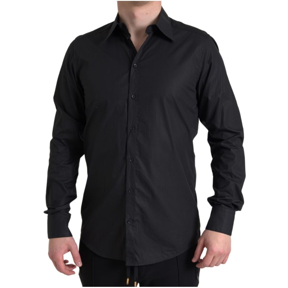 Men’s Dolce &amp; Gabbana Black Cotton Dress Shirt