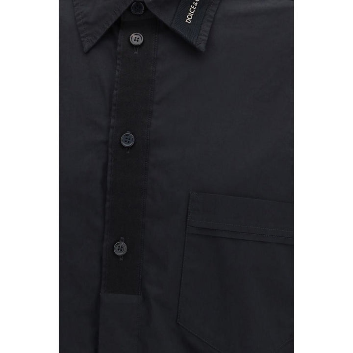 Dolce &amp; Gabbana Black Cotton Dress Shirt