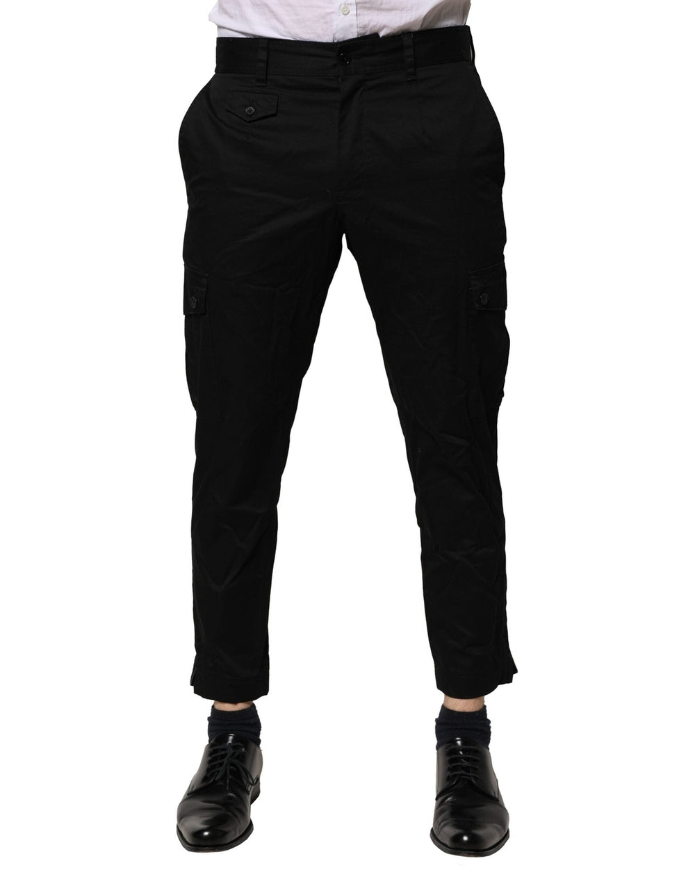 Men’s Dolce & Gabbana Black Cotton Dress Slim Formal Pants