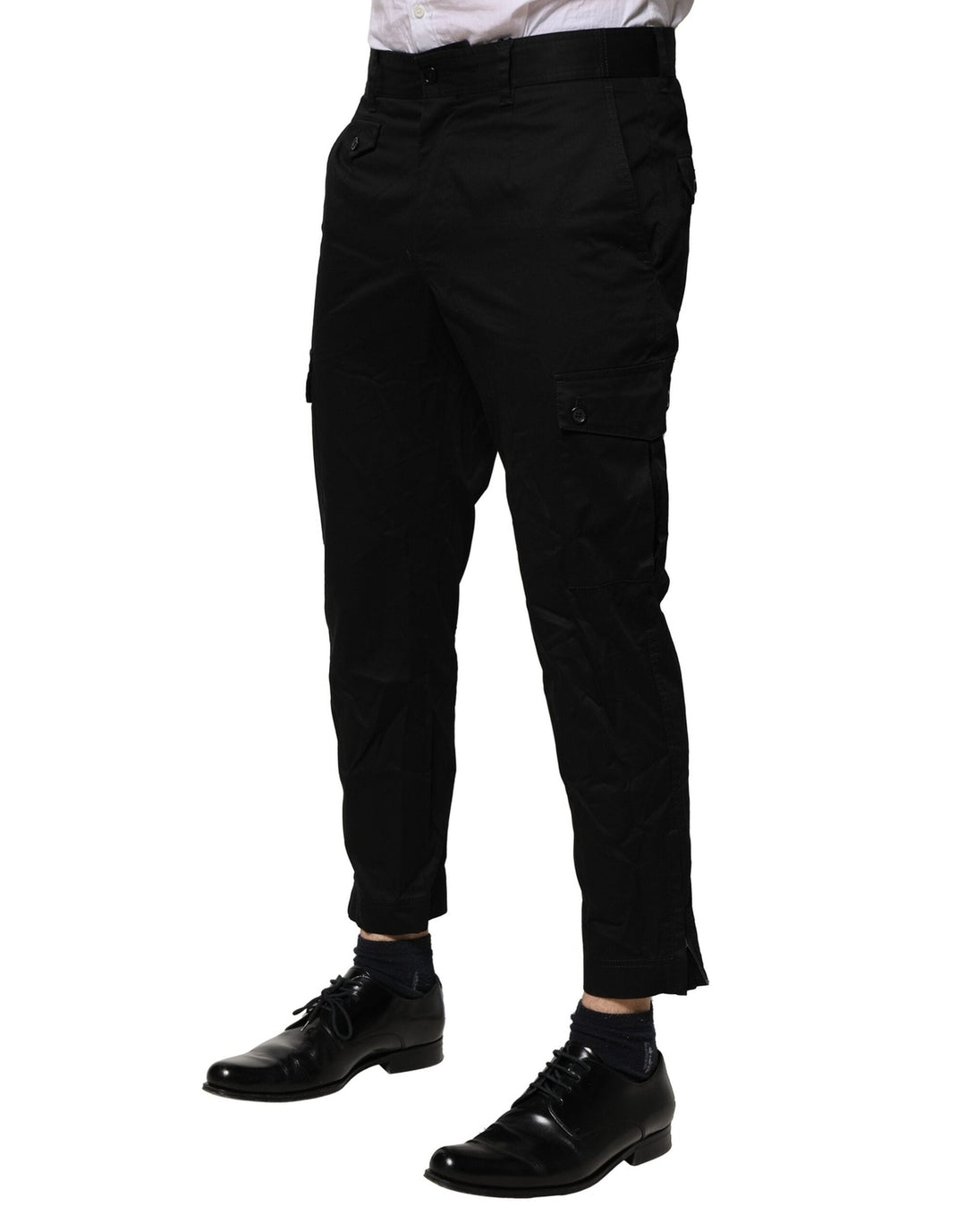 Men’s Dolce &amp; Gabbana Black Cotton Dress Slim Formal Pants