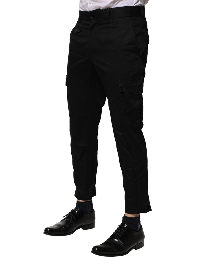 Men’s Dolce &amp; Gabbana Black Cotton Dress Slim Formal Pants