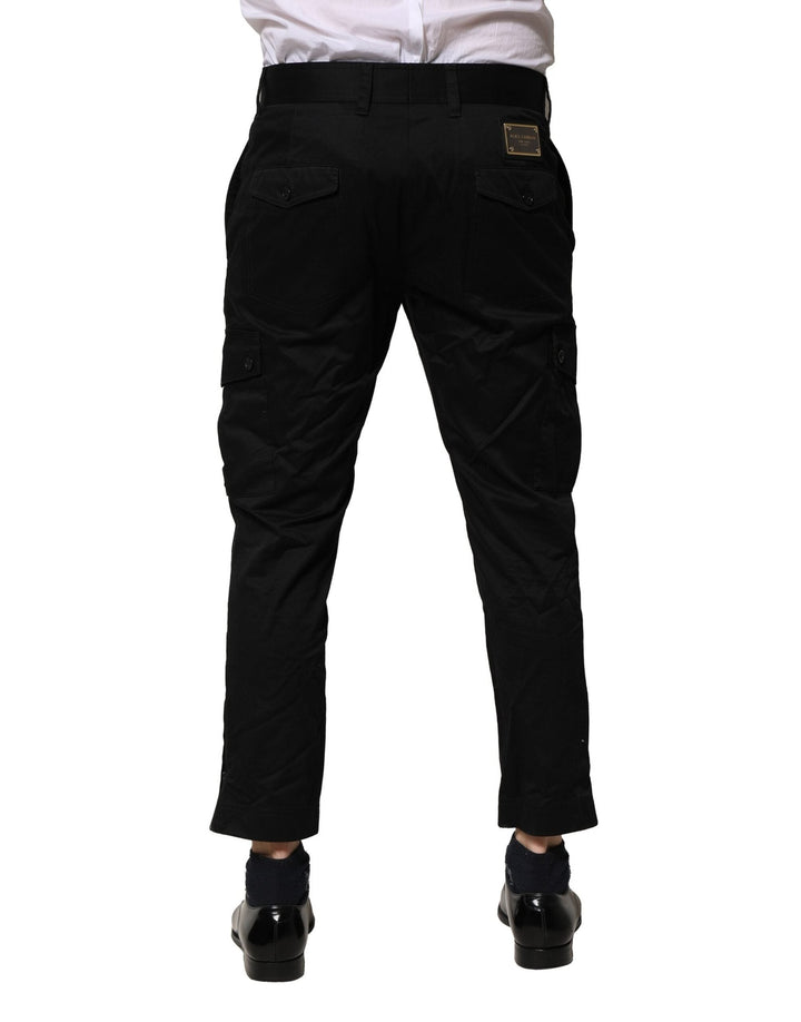 Men’s Dolce &amp; Gabbana Black Cotton Dress Slim Formal Pants