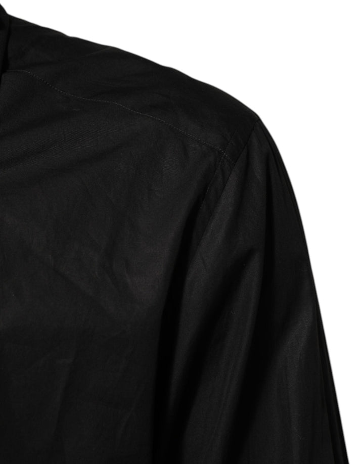 Men’s Dolce &amp; Gabbana Black Cotton Embellished Collar Shirt