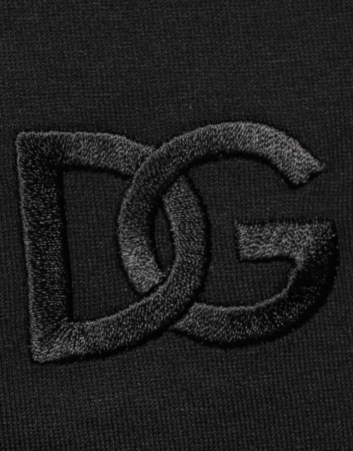 Dolce &amp; Gabbana Black Cotton Embroidered Dg Logo Pocket T-shirt