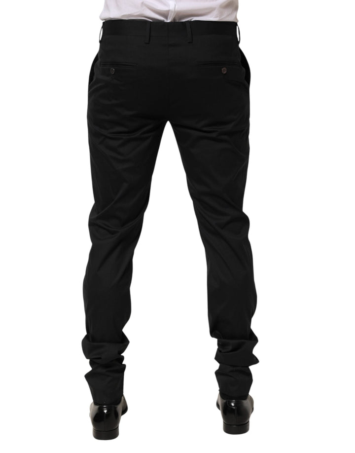 Men’s Dolce &amp; Gabbana Black Cotton Formal Dress Men Trouser Pants