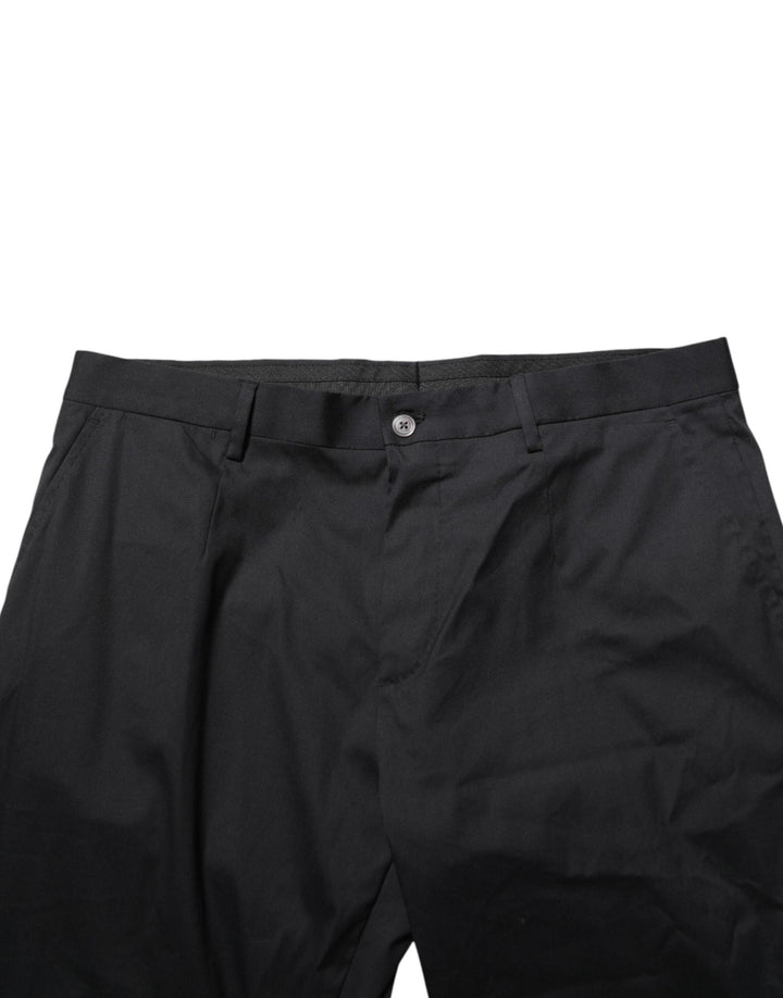 Men’s Dolce &amp; Gabbana Black Cotton Formal Dress Men Trouser Pants