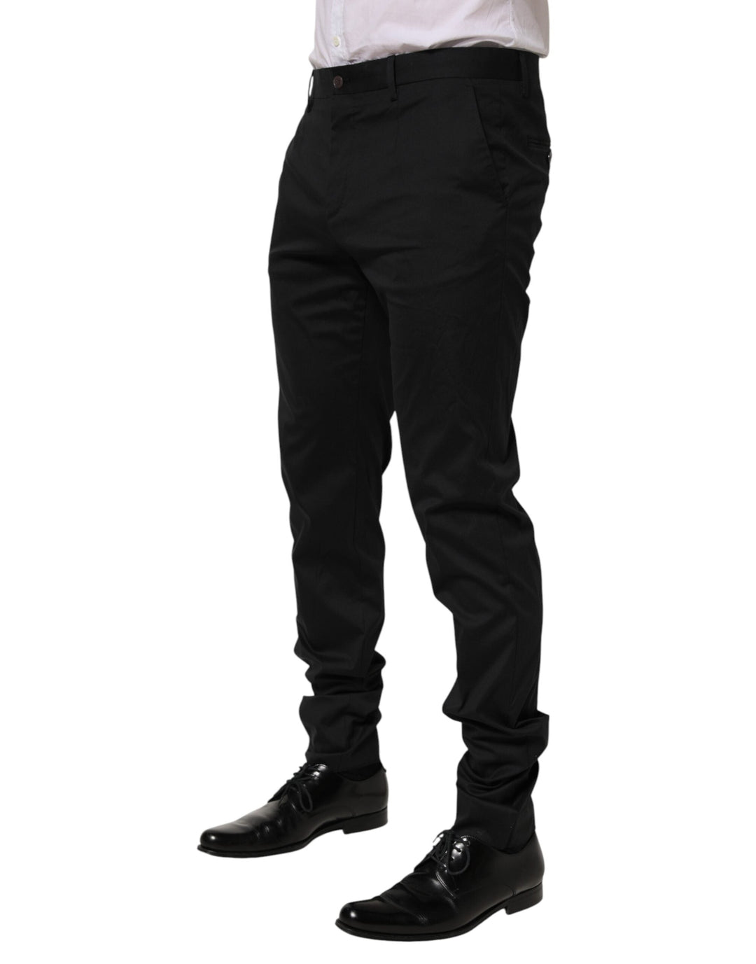 Men’s Dolce &amp; Gabbana Black Cotton Formal Dress Men Trouser Pants