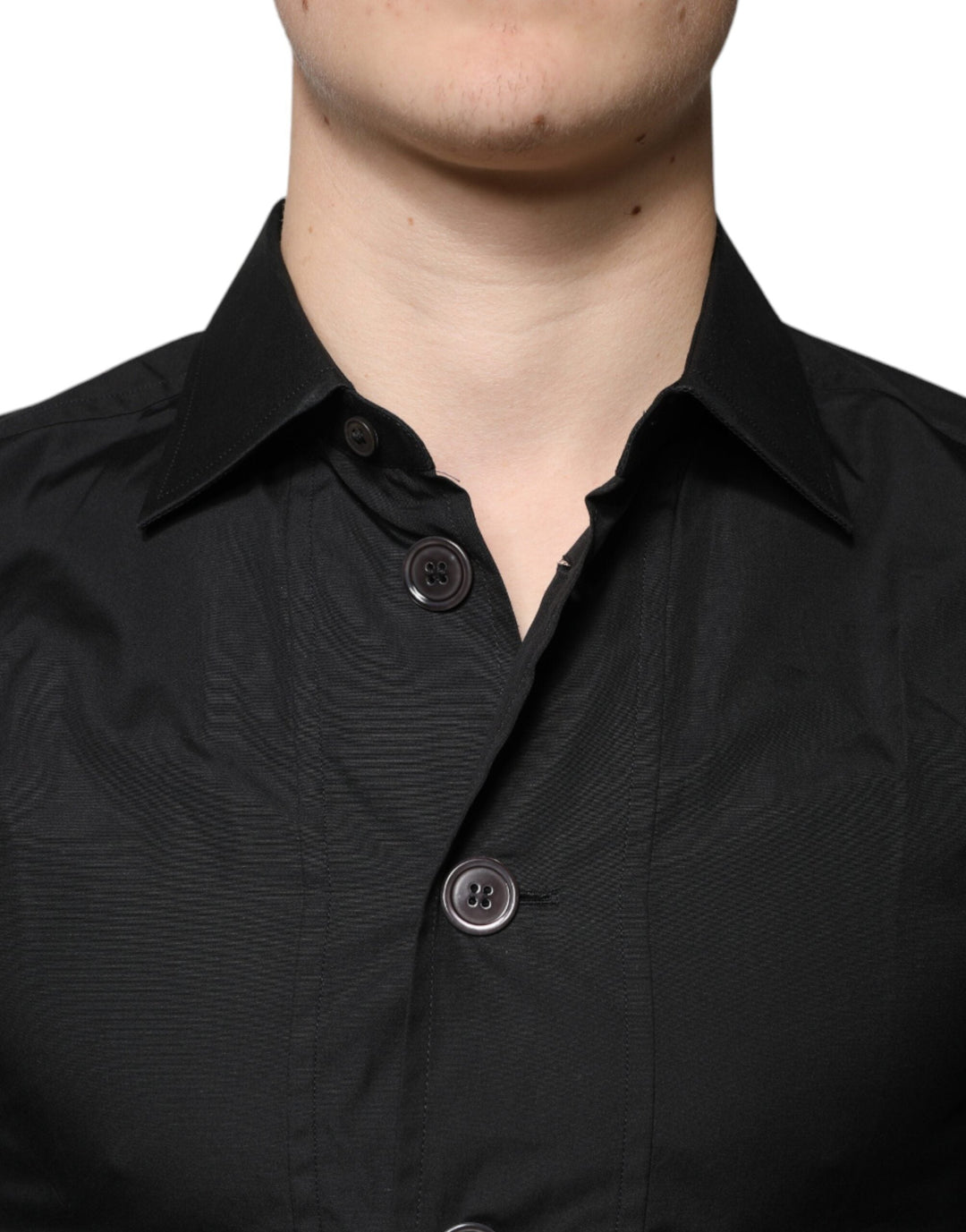 Men’s Dolce &amp; Gabbana Black Cotton Formal Long Sleeves Dress Shirt