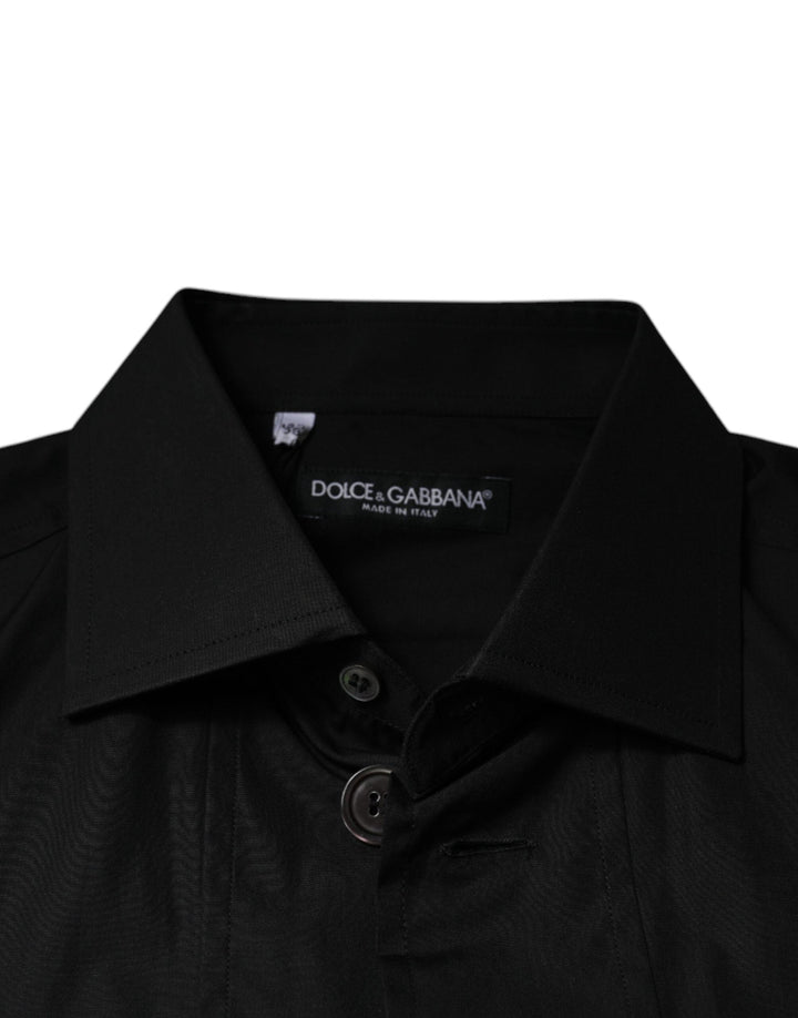 Dolce &amp; Gabbana Black Cotton Formal Long Sleeves Dress Shirt