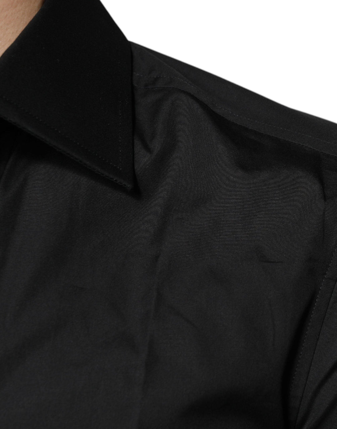 Men’s Dolce &amp; Gabbana Black Cotton Formal Long Sleeves Dress Shirt