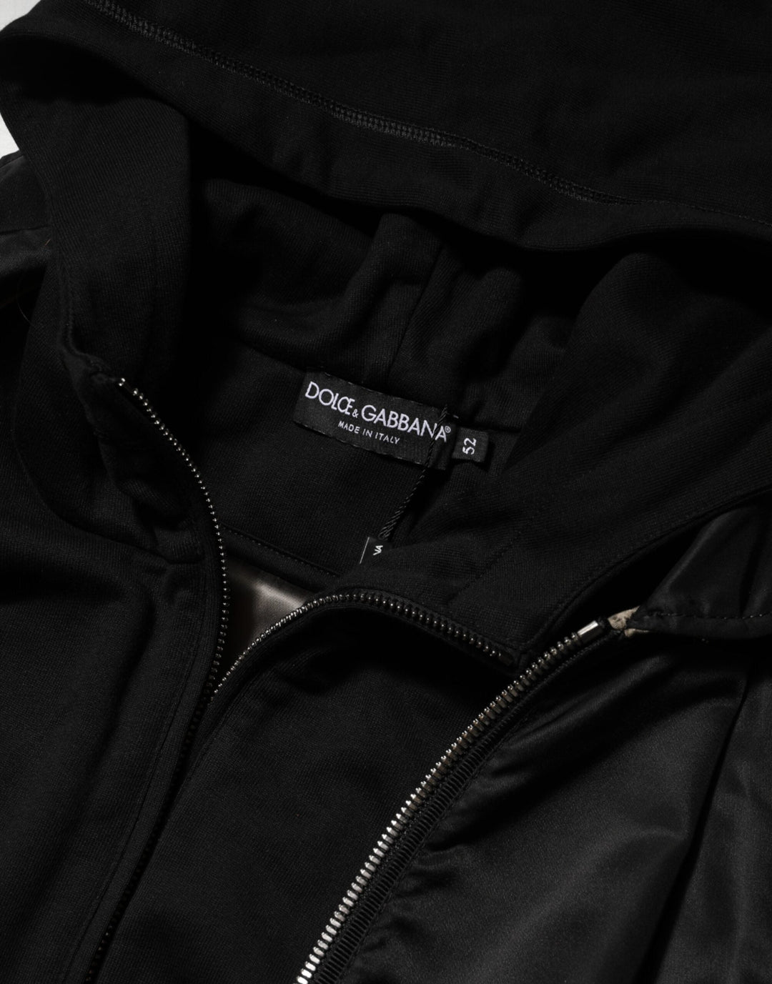 Men’s Dolce &amp; Gabbana Black Cotton Hooded Full Zip Bomber Jacket