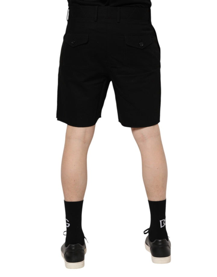 Men’s Dolce &amp; Gabbana Black Cotton Knee Length Men Bermuda Shorts