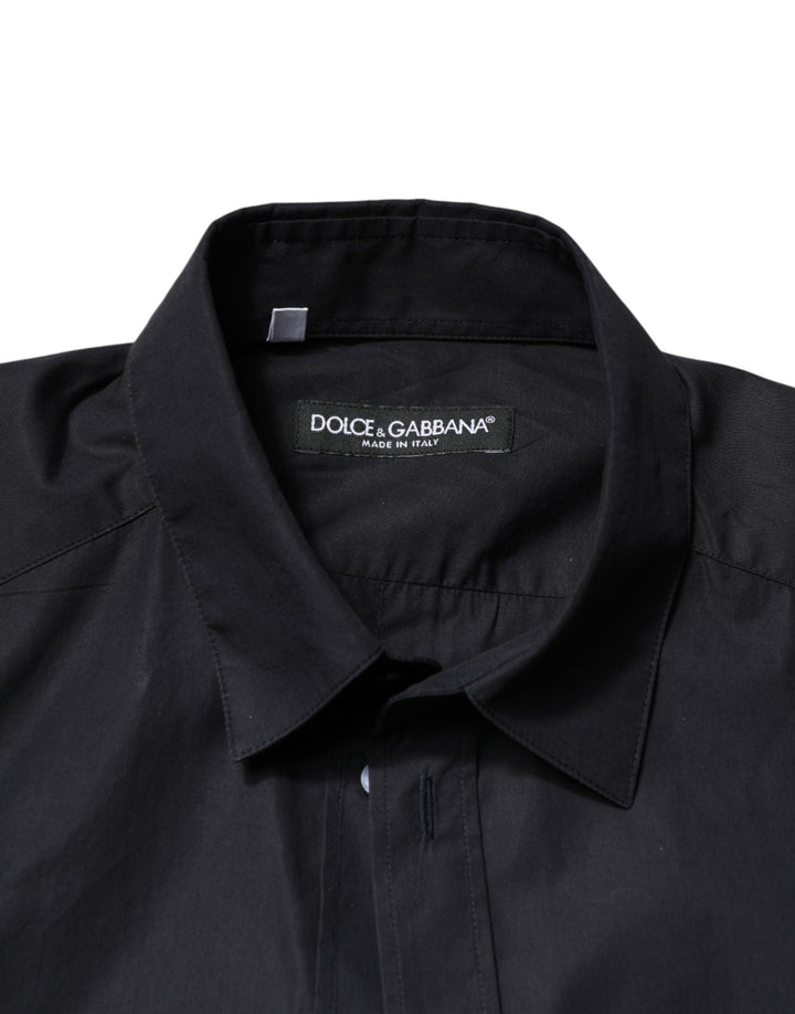 Men’s Dolce &amp; Gabbana Black Cotton Long Sleeves Dress Formal Shirt