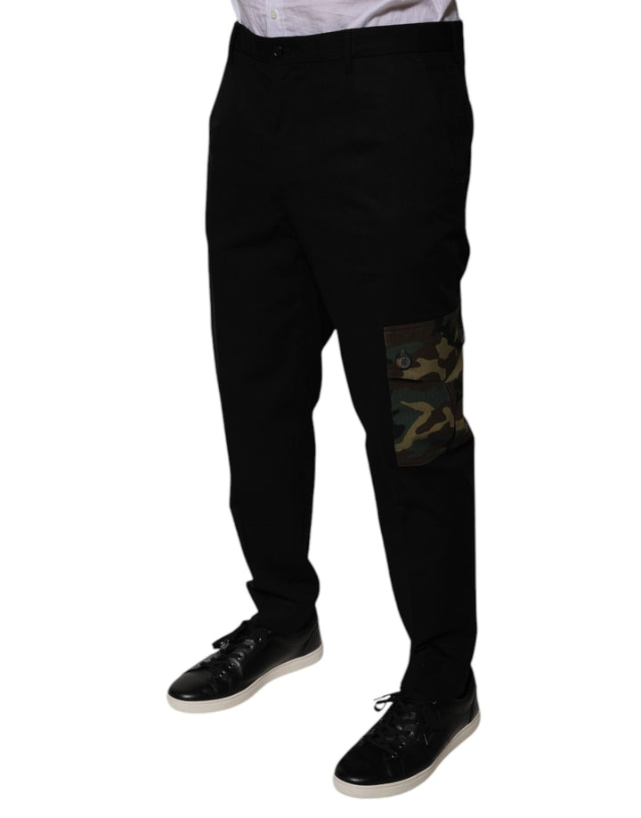 Men’s Dolce &amp; Gabbana Black Cotton Men Cargo Casual Pants
