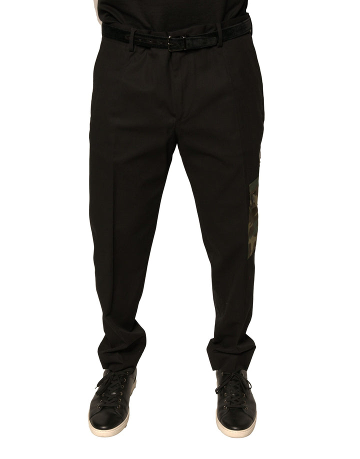 Men’s Dolce &amp; Gabbana Black Cotton Men Cargo Casual Pants