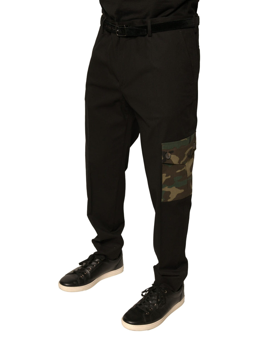 Men’s Dolce &amp; Gabbana Black Cotton Men Cargo Casual Pants