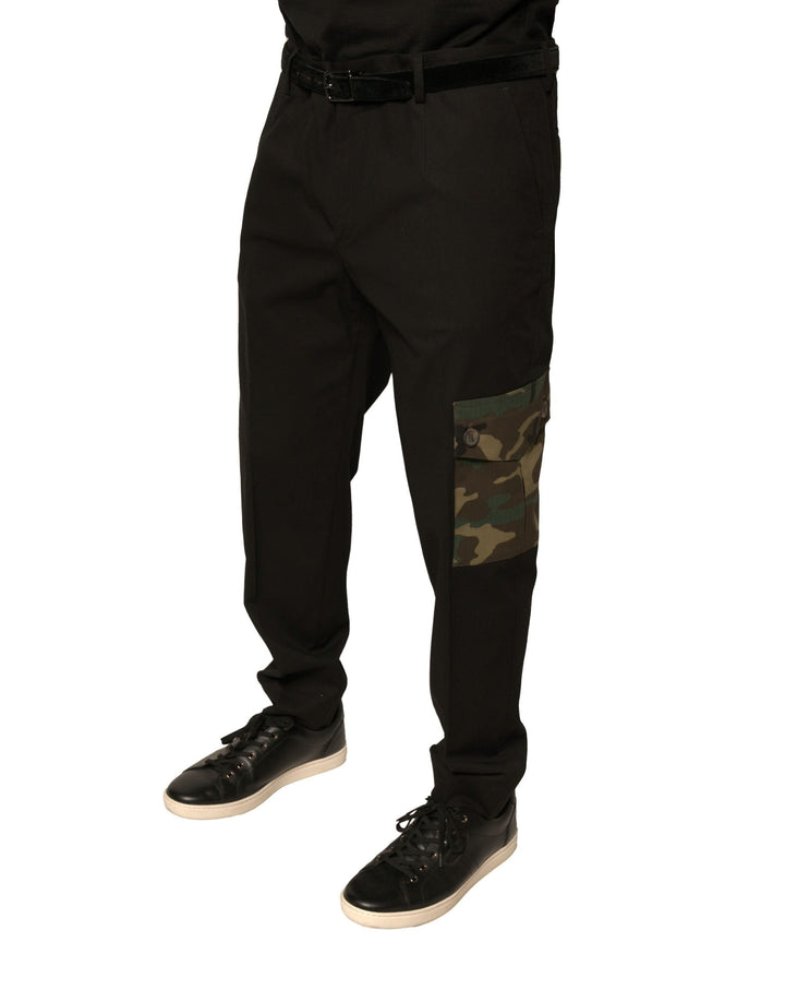 Men’s Dolce &amp; Gabbana Black Cotton Men Cargo Casual Pants