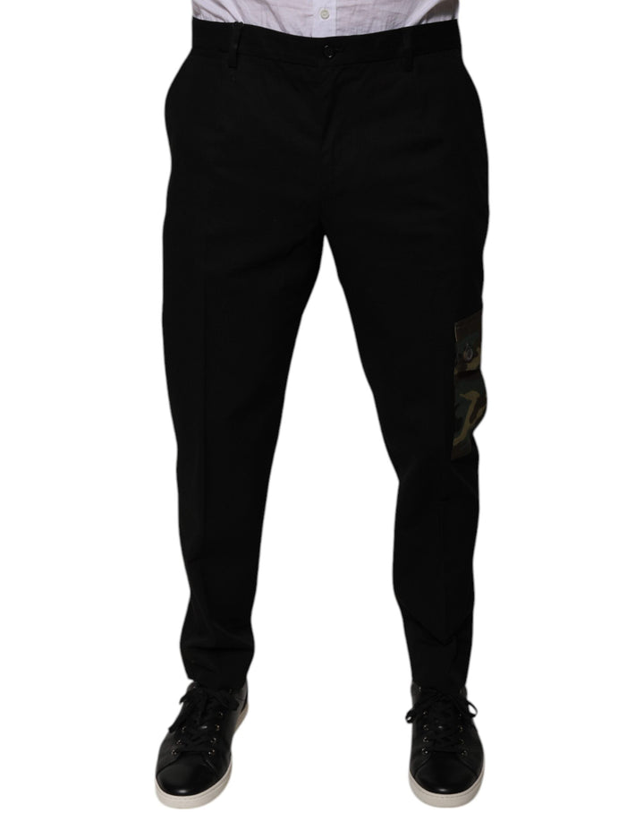 Men’s Dolce &amp; Gabbana Black Cotton Men Cargo Casual Pants