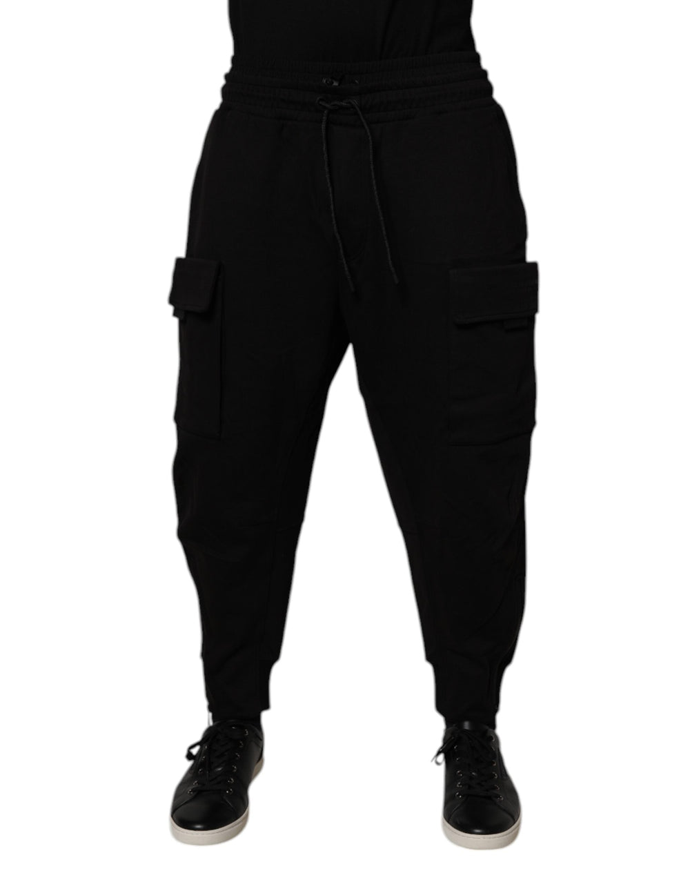 Men’s Dolce & Gabbana Black Cotton Men Cargo Jogger Sweatpants Pants