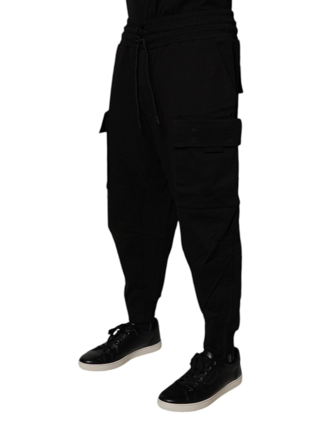 Men’s Dolce &amp; Gabbana Black Cotton Men Cargo Jogger Sweatpants Pants