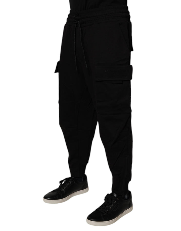 Men’s Dolce &amp; Gabbana Black Cotton Men Cargo Jogger Sweatpants Pants