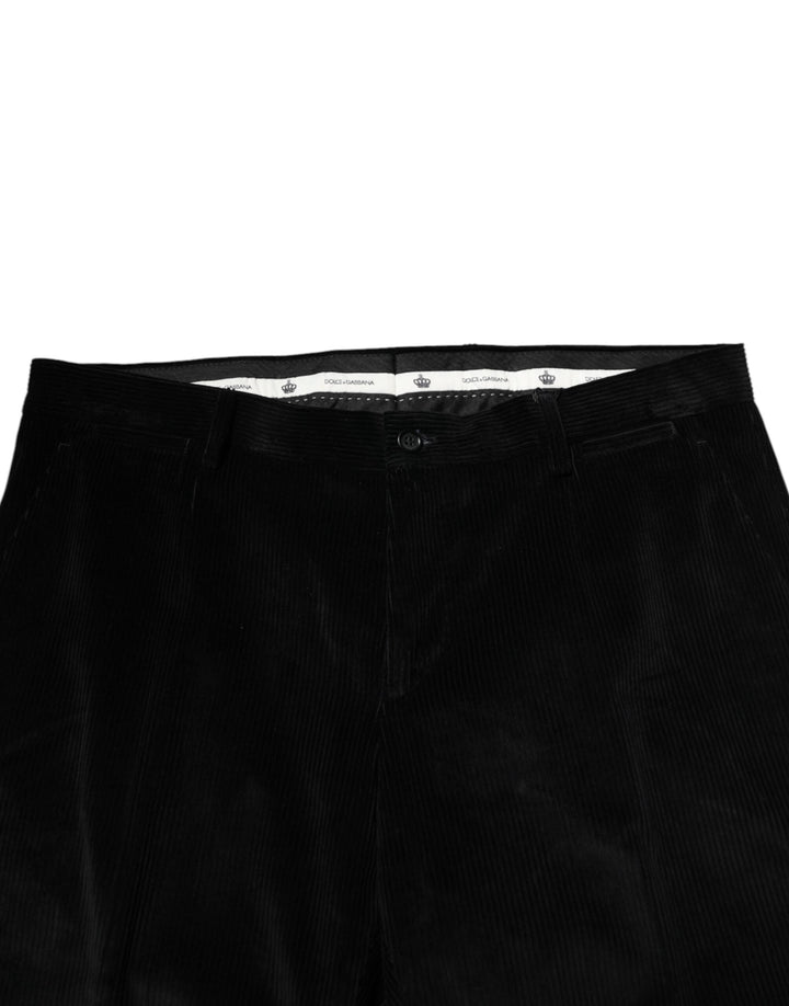 Men’s Dolce &amp; Gabbana Black Cotton Men Dress Formal Trouser Pants