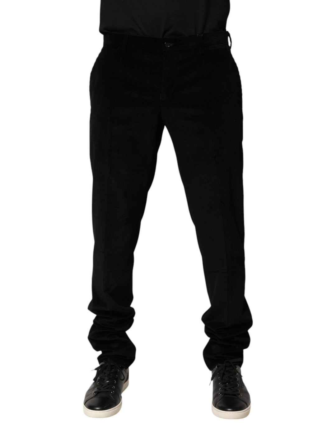 Men’s Dolce &amp; Gabbana Black Cotton Men Dress Formal Trouser Pants