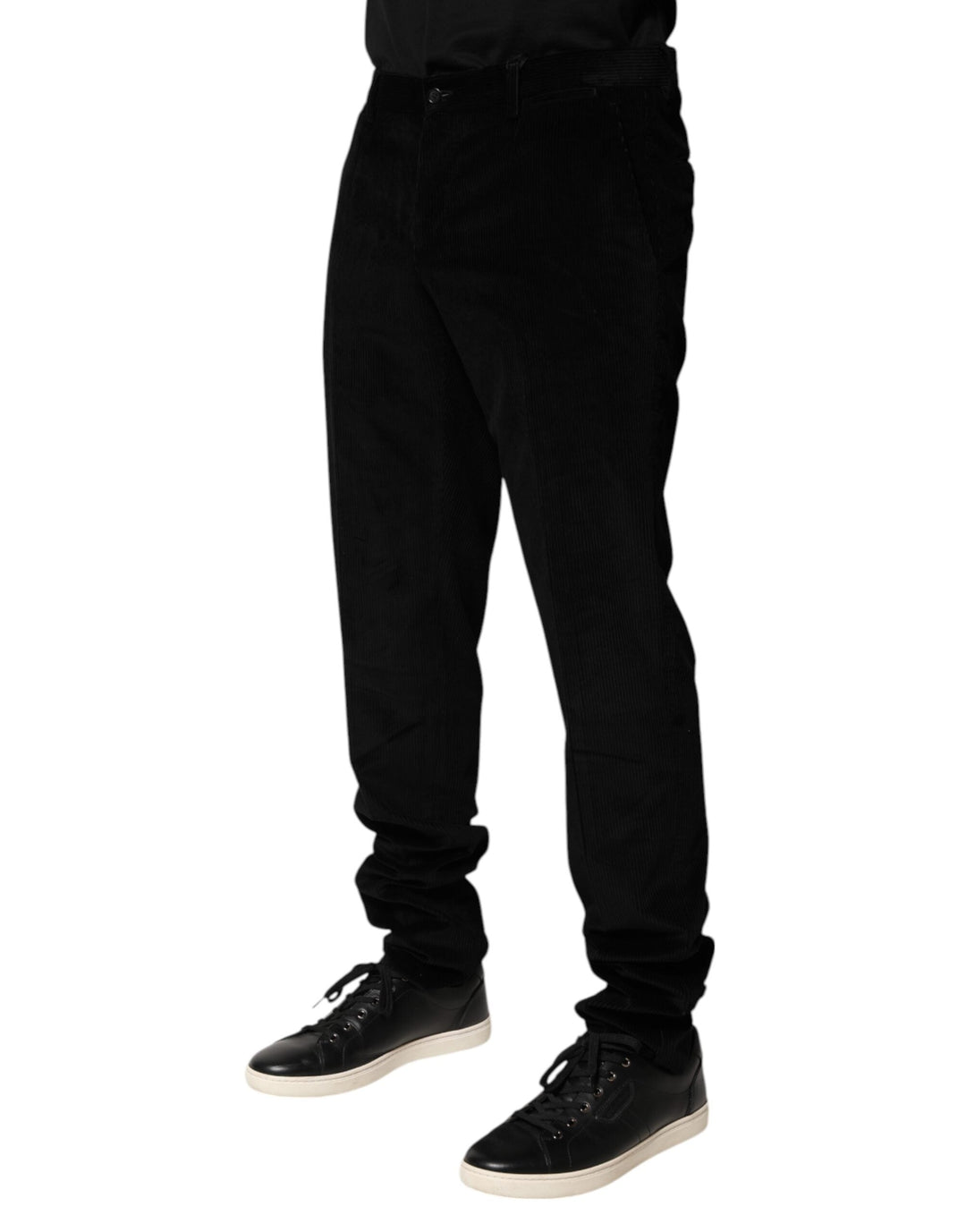 Men’s Dolce &amp; Gabbana Black Cotton Men Dress Formal Trouser Pants