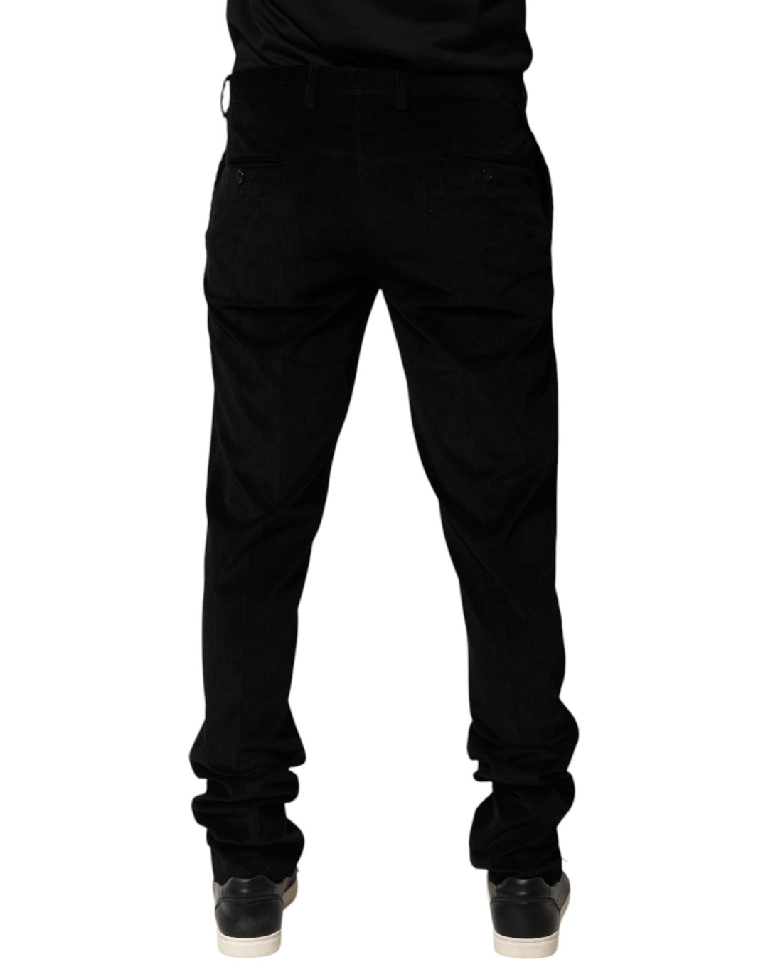 Men’s Dolce &amp; Gabbana Black Cotton Men Dress Formal Trouser Pants