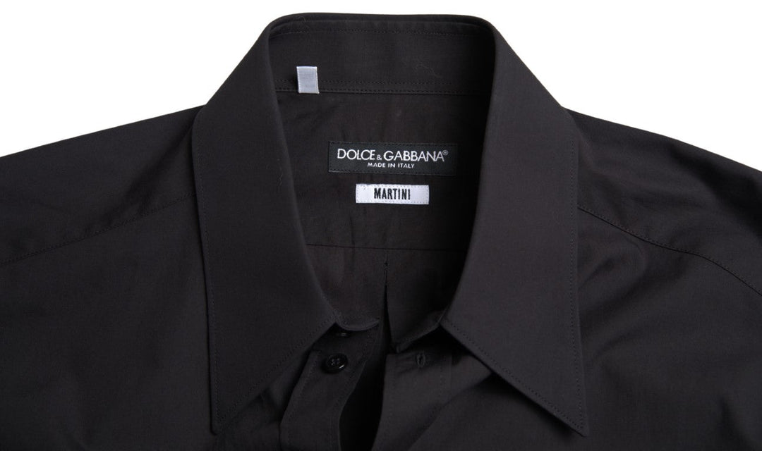 Men’s Dolce &amp; Gabbana Black Cotton Men Long Sleeves Martini Shirt
