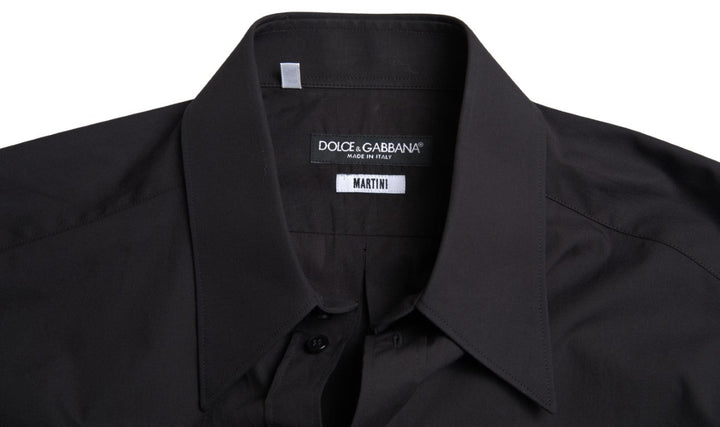 Men’s Dolce &amp; Gabbana Black Cotton Men Long Sleeves Martini Shirt