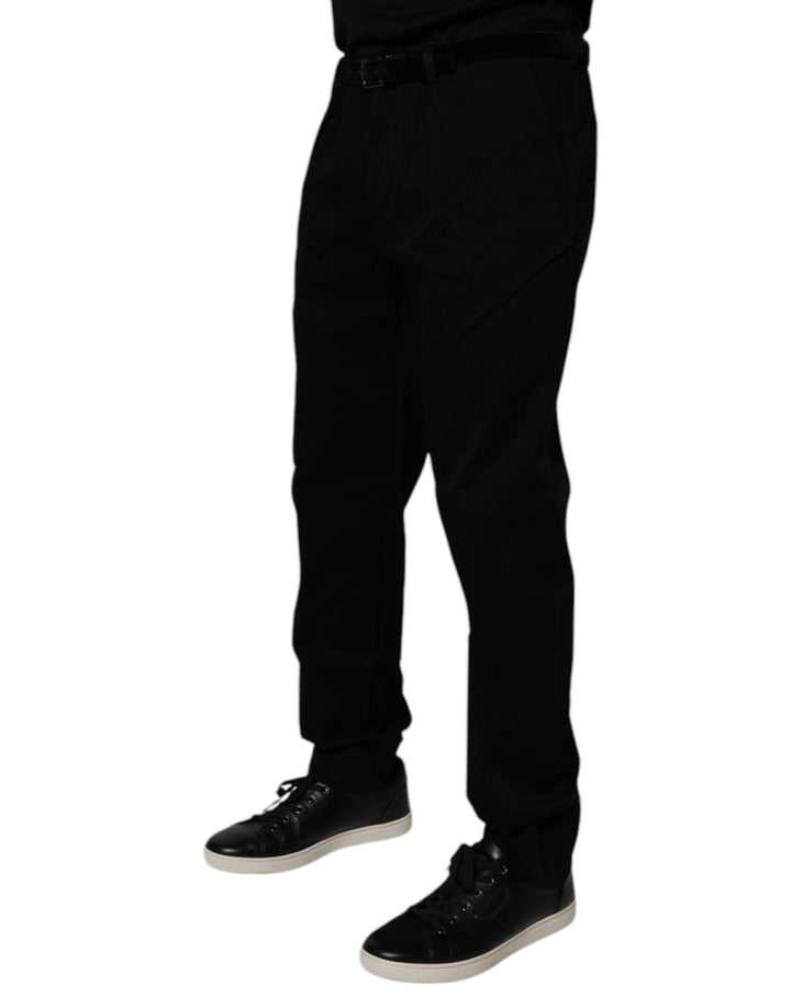 Men’s Dolce &amp; Gabbana Black Cotton Men Skinny Dress Formal Pants