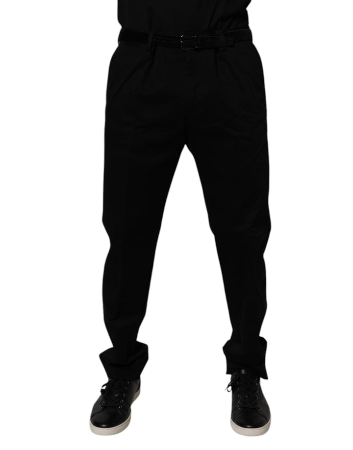 Men’s Dolce &amp; Gabbana Black Cotton Men Skinny Dress Formal Pants